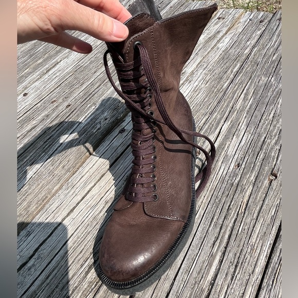 ANTHROPOLOGIE PAOLA FERRI BEAUTIFUL BROWN BOOT SZ 7, zipper back - Picture 1 of 7